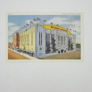 Postcard Chicago Stadium Illinois Basketball Bulls & Hockey Blackhawks Antique